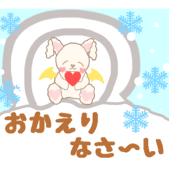 A slightly cuddly Winter droopy-rabbit