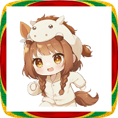 元気いっぱい新年を祝う午子ちゃん