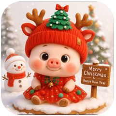 หมูน้อยคริสต์มาส น่าร้าก