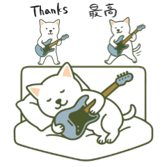 Shiba Guitar Mood-Rockin'Dog Stickers