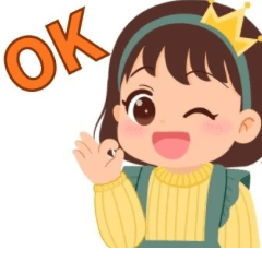 可愛いリボンの女の子挨拶