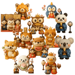 紙粘土動物のひな祭りイベント