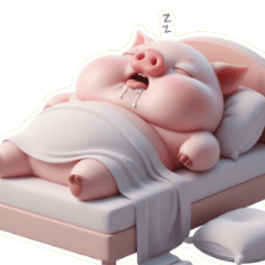 Chubby Pink Pig Says Dont Bother Me