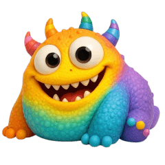 สัตว์ประหลาดหลากสี ตัวป่วน (No text)