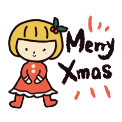 クリスマス女の子スタンプ