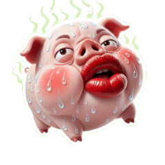 お願い！ぽっちゃりピンクのブタさんがキス