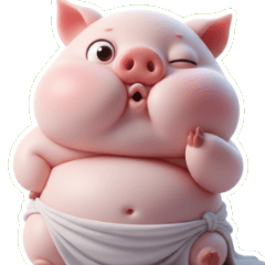 肥肥粉紅豬早安起床囉