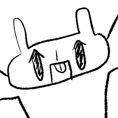 a rabbit with a triangular eye