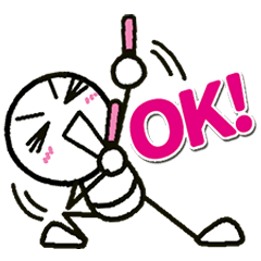 Stick Figure Fan Stickers: pink Member