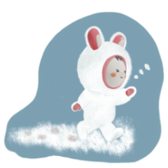 すうちゃんうさぎのぷっくりスタンプ　冬