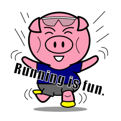 Cute pig Bootan [marathon,running1]