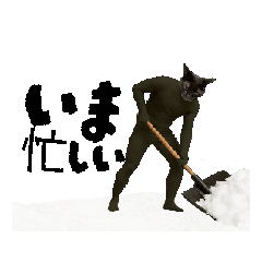 動く③シュールな黒ネッコさん