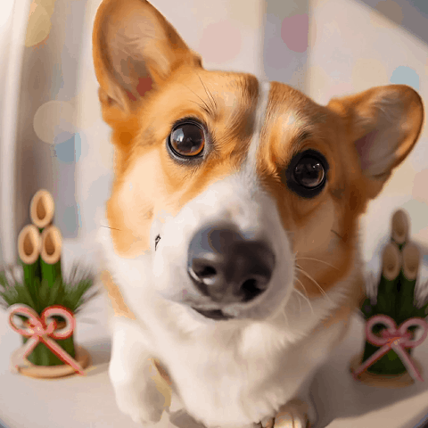 popup cutie dogs happy new year