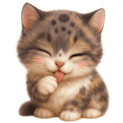 Fluffy, cute cat (No Text)