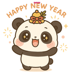 New Year Panda Stickers