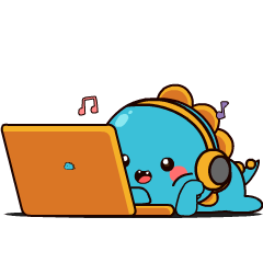 Cute Blue Dino : Pop-up stickers