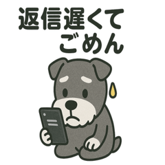 Phone-Loving Schnauzer