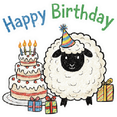 Simple crayon-style sheep sticker