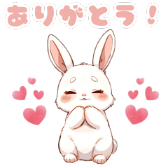 Soft bunny giving gentle greetings.