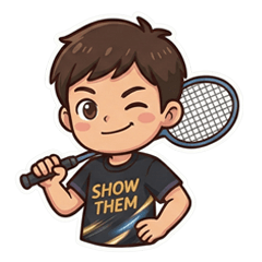 Show them badminton Boy