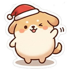 Cute Santa Pup Stickers