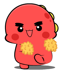 Grumpy Dino Red 4 : Animated