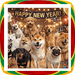 飛び出す！わんこ【お正月】