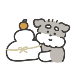 シュナウザースタンプ(クリスマスあけおめ)
