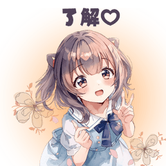 LINE stickers of cute girls