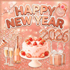 大人かわいいピンクゴールド年賀＆お祝い♡