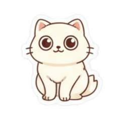 White round cute cat