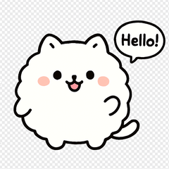 Fluffy White Cat - Daily Emotions