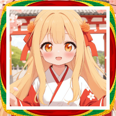 Shrine and Blonde Girl Sticker