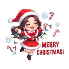 Cheerful Santa Girl Christmas
