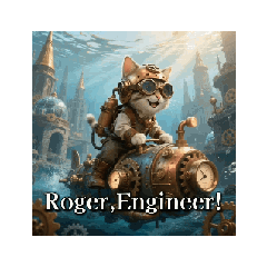Steampunk Deep Sea Cat Engineer