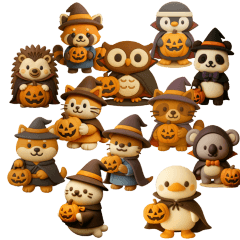 紙粘土動物のハロウィンイベント