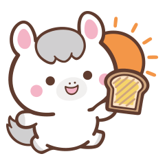 文字なし1♪まんまる白ウマさん