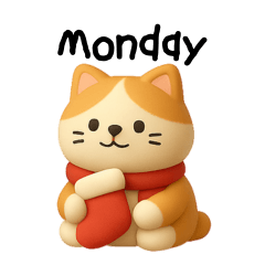 A cute Xmas cat sticker English