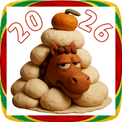 午年2026馬のお正月！粘土で３Dリアル