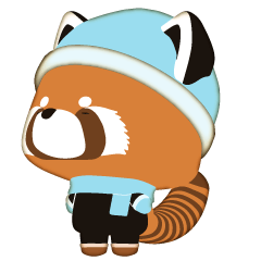 レッサーパンダさんのスタンプ。冬。