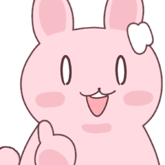 Cute pink rabbit stamps 1.