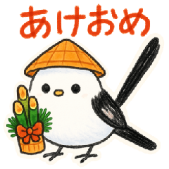 Crayon Long-tailed Tit Daily Stickers