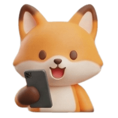 Cute 3D Fox Daily Stickers (No Bubbles)