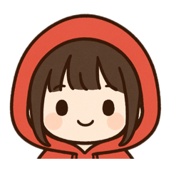 Cute Red hoodie girl Cawai