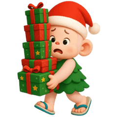 Monkey in a pine tree costume (No words)