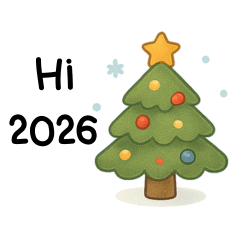 cheerful New Year sticker