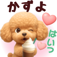 Pretty toy poodle 3D stickers1.1 Kazuyo