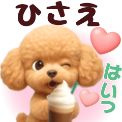 Pretty toy poodle 3D stickers1.1 Hisae