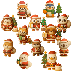 紙粘土動物のクリスマスイベント