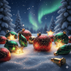 冬日極光裝飾球